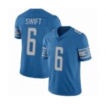 Men's Detroit Lions #6 D'Andre Swift Blue Vapor Untouchable Limited Stitched Jersey