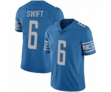 Men's Detroit Lions #6 D'Andre Swift Blue Vapor Untouchable Limited Stitched Jersey