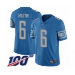 Men's Detroit Lions #6 Sam Martin Blue Team Color Vapor Untouchable Limited Player 100th Season Football Jersey