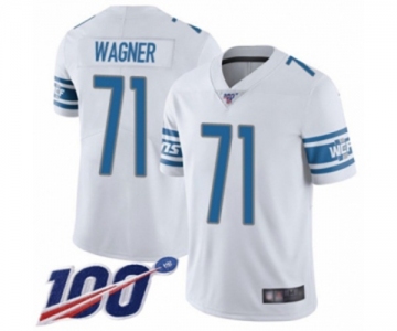 Men's Detroit Lions #71 Ricky Wagner White Vapor Untouchable Limited Player 100th Season Football Jersey