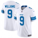 Men's Detroit Lions #9 Jameson Williams White 2024 F.U.S.E. Vapor Limited Stitched Jersey