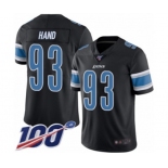 Men's Detroit Lions #93 Da'Shawn Hand Limited Black Rush Vapor Untouchable 100th Season Football Jersey