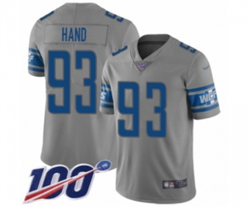 Men's Detroit Lions #93 Da'Shawn Hand Limited Gray Inverted Legend 100th Season Football Jersey