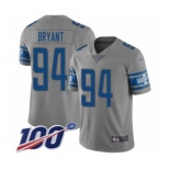 Men's Detroit Lions #94 Austin Bryant Limited Gray Inverted Legend 100th Season Football Jersey