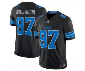 Men's Detroit Lions #97 Aidan Hutchinson Black 2024 F.U.S.E. 2nd Alternate Vapor Limited Stitched Jersey