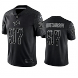 Men's Detroit Lions #97 Aidan Hutchinson Black Reflective Football Stitched Jersey