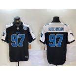 Men's Detroit Lions #97 Aidan Hutchinson Black White F.U.S.E. 2024 Michigan Patch Vapor Limited Stitched Jersey