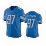 Men's Detroit Lions #97 Aidan Hutchinson Blue 2023 F.U.S.E. Vapor Untouchable Limited Stitched Jersey