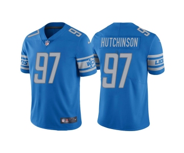 Men's Detroit Lions #97 Aidan Hutchinson Blue Vapor Untouchable Limited Stitched Jersey