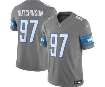 Men's Detroit Lions #97 Aidan Hutchinson Grey 2023 F.U.S.E. Vapor Untouchable Limited Football Stitched Jersey