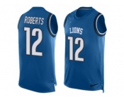 Men's Nike Detroit Lions #12 Andre Roberts Limited Light Blue Player Name & Number Tank Top NFL Jersey