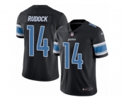 Men's Nike Detroit Lions #14 Jake Rudock Limited Black Rush NFL Jersey