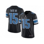 Men's Nike Detroit Lions #15 Golden Tate III Limited Black Rush NFL Jersey