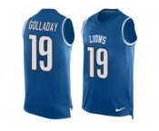 Men's Nike Detroit Lions #19 Kenny Golladay Limited Light Blue Player Name & Number Tank Top NFL Jersey