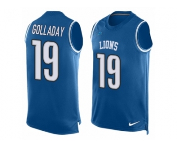 Men's Nike Detroit Lions #19 Kenny Golladay Limited Light Blue Player Name & Number Tank Top NFL Jersey