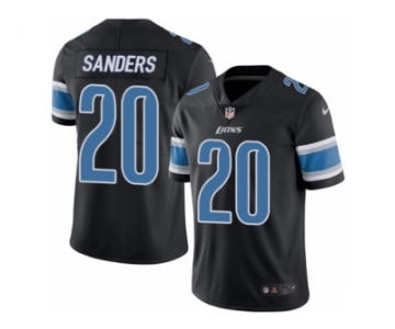 Men's Nike Detroit Lions #20 Barry Sanders Limited Black Rush NFL Jersey