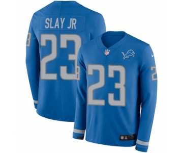 Men's Nike Detroit Lions #23 Darius Slay Limited Blue Therma Long Sleeve NFL Jersey