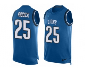 Men's Nike Detroit Lions #25 Theo Riddick Limited Light Blue Player Name & Number Tank Top NFL Jersey