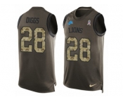 Men's Nike Detroit Lions #28 Quandre Diggs Limited Green Salute to Service Tank Top NFL Jersey