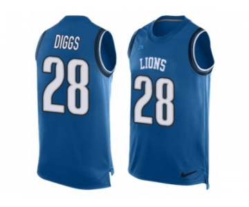 Men's Nike Detroit Lions #28 Quandre Diggs Limited Light Blue Player Name & Number Tank Top NFL Jersey