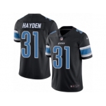 Men's Nike Detroit Lions #31 D.J. Hayden Limited Black Rush NFL Jersey