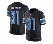 Men's Nike Detroit Lions #31 D.J. Hayden Limited Black Rush NFL Jersey