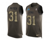 Men's Nike Detroit Lions #31 D.J. Hayden Limited Green Salute to Service Tank Top NFL Jersey