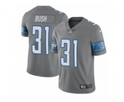 Men's Nike Detroit Lions #31 Rafael Bush Limited Steel Rush NFL Jersey