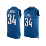 Men's Nike Detroit Lions #34 Zach Zenner Limited Light Blue Player Name & Number Tank Top NFL Jersey