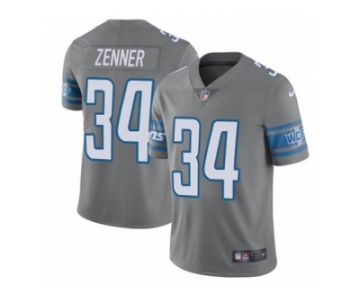 Men's Nike Detroit Lions #34 Zach Zenner Limited Steel Rush NFL Jersey