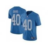 Men's Nike Detroit Lions #40 Jarrad Davis Limited Blue Alternate NFL Jersey