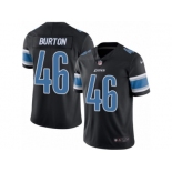 Men's Nike Detroit Lions #46 Michael Burton Limited Black Rush NFL Jersey