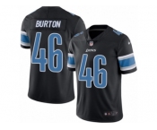 Men's Nike Detroit Lions #46 Michael Burton Limited Black Rush NFL Jersey