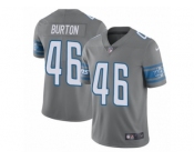 Men's Nike Detroit Lions #46 Michael Burton Limited Steel Rush NFL Jersey