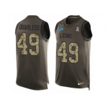 Men's Nike Detroit Lions #49 Andrew Quarless Limited Green Salute to Service Tank Top NFL Jersey