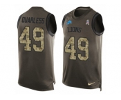 Men's Nike Detroit Lions #49 Andrew Quarless Limited Green Salute to Service Tank Top NFL Jersey