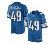 Men's Nike Detroit Lions #49 Andrew Quarless Limited Light Blue Team Color NFL Jersey