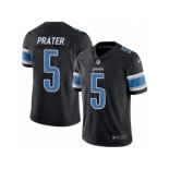 Men's Nike Detroit Lions #5 Matt Prater Limited Black Rush NFL Jersey