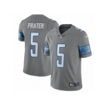 Men's Nike Detroit Lions #5 Matt Prater Limited Steel Rush NFL Jersey