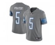 Men's Nike Detroit Lions #5 Matt Prater Limited Steel Rush NFL Jersey