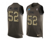 Men's Nike Detroit Lions #52 Antwione Williams Limited Green Salute to Service Tank Top NFL Jersey