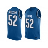 Men's Nike Detroit Lions #52 Antwione Williams Limited Light Blue Player Name & Number Tank Top NFL Jersey