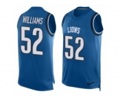 Men's Nike Detroit Lions #52 Antwione Williams Limited Light Blue Player Name & Number Tank Top NFL Jersey