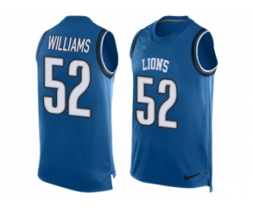 Men's Nike Detroit Lions #52 Antwione Williams Limited Light Blue Player Name & Number Tank Top NFL Jersey