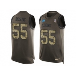 Men's Nike Detroit Lions #55 Jon Bostic Limited Green Salute to Service Tank Top NFL Jersey