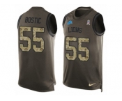 Men's Nike Detroit Lions #55 Jon Bostic Limited Green Salute to Service Tank Top NFL Jersey