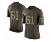 Men's Nike Detroit Lions #61 Kerry Hyder Limited Green Salute to Service NFL Jersey