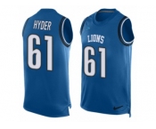 Men's Nike Detroit Lions #61 Kerry Hyder Limited Light Blue Player Name & Number Tank Top NFL Jersey