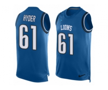 Men's Nike Detroit Lions #61 Kerry Hyder Limited Light Blue Player Name & Number Tank Top NFL Jersey