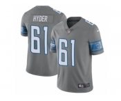 Men's Nike Detroit Lions #61 Kerry Hyder Limited Steel Rush NFL Jersey